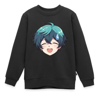 Nervöses Anime-Gesicht Emoji - Anime-Shirt - Kinder Premium Organic Sweatshirt - Schwarz - Vorne - AI Model Kid Female (0cm)