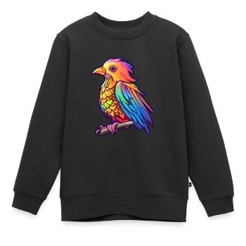Kuckuck buntes Aquarell Cartoon Kawaii Tier - Kinder Premium Organic Sweatshirt - Schwarz - Vorne - AI Model Kid Female (0cm)