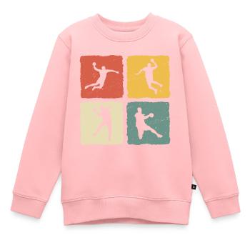 Handball Player Retro T-Shirt Handball - Kids Premium Organic Sweatshirt - rose - Front - AI Model Kid Female (0cm)