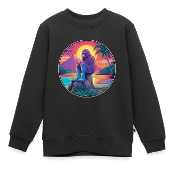Big Foot Aquarelle Colorée Dessin Animé Kawaii Animal - Sweat Premium enfant bio - noir - Devant - AI Model Kid Female (0cm)