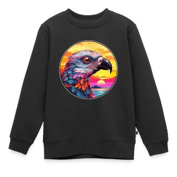 Kuckuck buntes Aquarell Cartoon Kawaii Tier - Kinder Premium Organic Sweatshirt - Schwarz - Vorne - AI Model Kid Female (0cm)