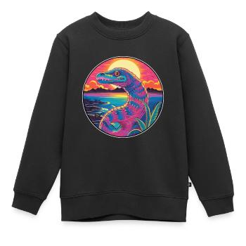 Kobra Buntes Aquarell Cartoon Kawaii Tier - Kinder Premium Organic Sweatshirt - Schwarz - Vorne - AI Model Kid Female (0cm)