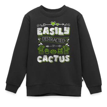 Cactus piquants jardinier piqûre - Sweat Premium enfant bio - noir - Devant - AI Model Kid Female (0cm)