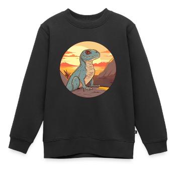 Basilisk Buntes Aquarell Cartoon Kawaii Tier - Kinder Premium Organic Sweatshirt - Schwarz - Vorne - AI Model Kid Female (0cm)