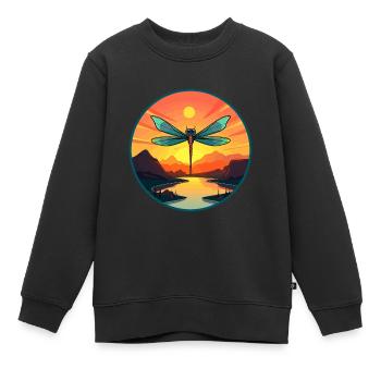 Dragonfly Colorful Watercolor Cartoon Kawaii Pet - Kids Premium Organic Sweatshirt - black - Front - AI Model Kid Female (0cm)