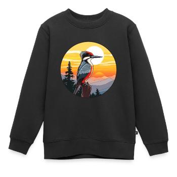 Pic Aquarelle Colorée Dessin Animé Kawaii Pet - Sweat Premium enfant bio - noir - Devant - AI Model Kid Female (0cm)