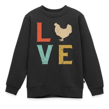 Ich liebe Hühner - Kinder Premium Organic Sweatshirt - Schwarz - Vorne - AI Model Kid Female (0cm)
