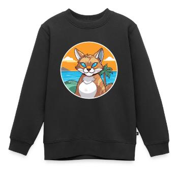 Rotluchs Aquarell Cartoon Kawaii Clipart Tier - Kinder Premium Organic Sweatshirt - Schwarz - Vorne - AI Model Kid Female (0cm)