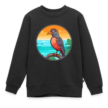 Kuckuck Aquarell Cartoon Kawaii Clipart Tier - Kinder Premium Organic Sweatshirt - Schwarz - Vorne - AI Model Kid Female (0cm)