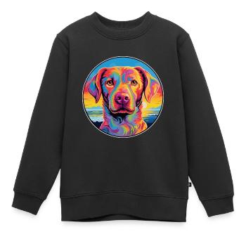 Alano Español Hunderasse Bunt Karikatur Watercolo - Kinder Premium Organic Sweatshirt - Schwarz - Vorne - AI Model Kid Female (0cm)