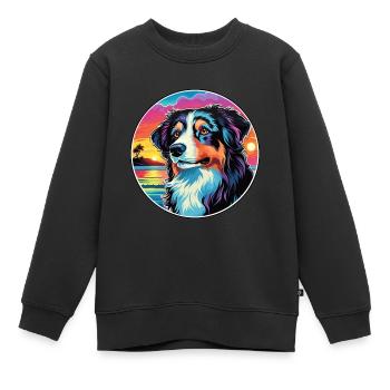 Karpaten-Schäferhund-Rasse Bunte Karikatur Wat - Kinder Premium Organic Sweatshirt - Schwarz - Vorne - AI Model Kid Female (0cm)