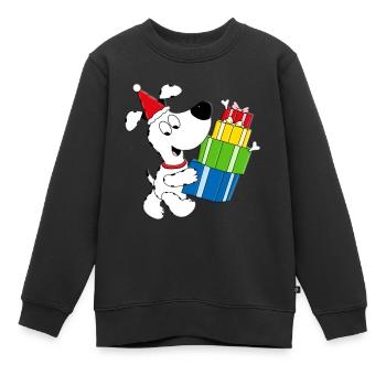 WEIHNACHTEN - GESCHENKE - HUND - TIERISCH - Kinder Premium Organic Sweatshirt - Schwarz - Vorne - AI Model Kid Female (0cm)