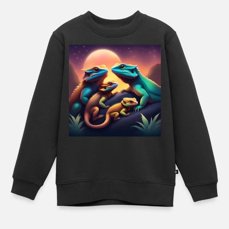 Barbu Dragon Reptiles idée cadeau animaux de compagnie - Sweat Premium enfant bio - noir