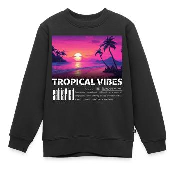 Tropische Vibes zufrieden - Kinder Premium Organic Sweatshirt - Schwarz - Vorne - AI Model Kid Female (0cm)
