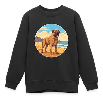 Perro de Presa Canario Hunderasse Cartoon Kawaii - Kinder Premium Organic Sweatshirt - Schwarz - Vorne - AI Model Kid Female (0cm)