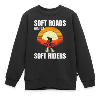 Scenic Gravel Riding Sunrise Soft Roads Not for Us - Kids Premium Organic Sweatshirt - black - Front - AI Model Kid Female (0cm)