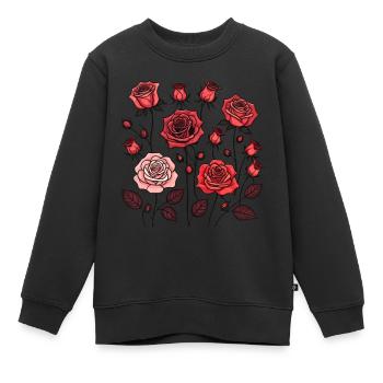 Rote Rosen - Kinder Premium Organic Sweatshirt - Schwarz - Vorne - AI Model Kid Female (0cm)