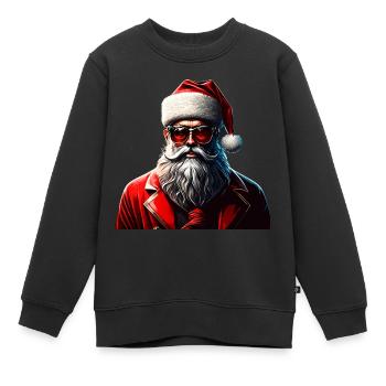 Hipster Claus - Sweat Premium enfant bio - noir - Devant - AI Model Kid Female (0cm)