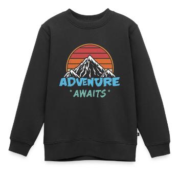 Das Abenteuer wartet auf Sie - Kinder Premium Organic Sweatshirt - Schwarz - Vorne - AI Model Kid Female (0cm)