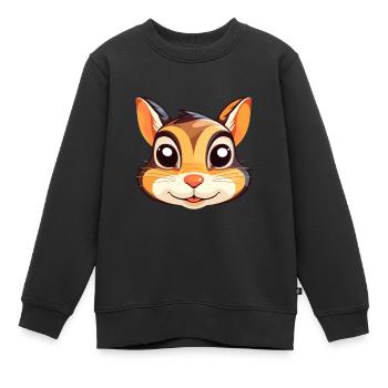 Chipmunk Aquarelle Colorée Dessin Animé Kawaii Animal - Sweat Premium enfant bio - noir - Devant - AI Model Kid Female (0cm)