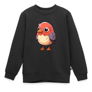 Kuckuck niedliche Karikatur Kawaii Aquarell Tier Haustier - Kinder Premium Organic Sweatshirt - Schwarz - Vorne - AI Model Kid Female (0cm)
