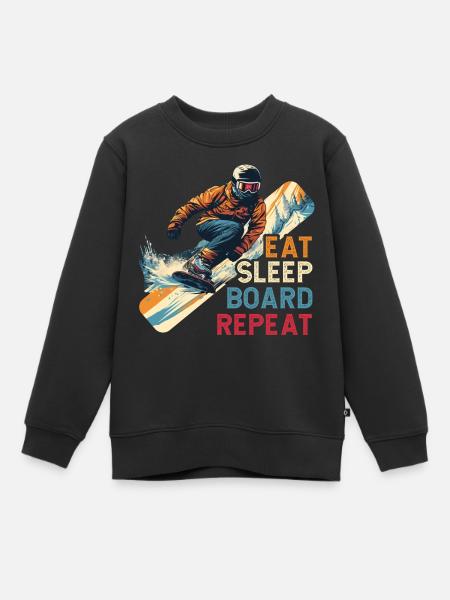 Snowboarding Snowboard Snowboarder - Kinder Premium Organic Sweatshirt - Schwarz