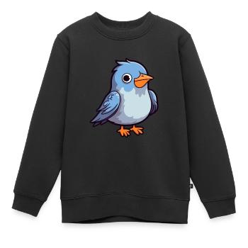 Kuckuck niedliche Karikatur Kawaii Aquarell Tier Haustier - Kinder Premium Organic Sweatshirt - Schwarz - Vorne - AI Model Kid Female (0cm)