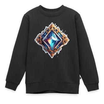 Diamant / Kristall / Brillanz / Stein / Edel - Kinder Premium Organic Sweatshirt - Schwarz - Vorne - AI Model Kid Female (0cm)