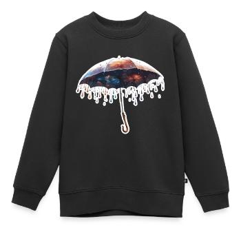 Parapluie / Météo / Précipitations / Gouttes de pluie - Sweat Premium enfant bio - noir - Devant - AI Model Kid Female (0cm)