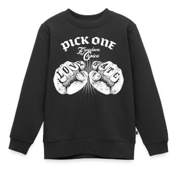 Amour - Sweat Premium enfant bio - noir - Devant - AI Model Kid Female (0cm)