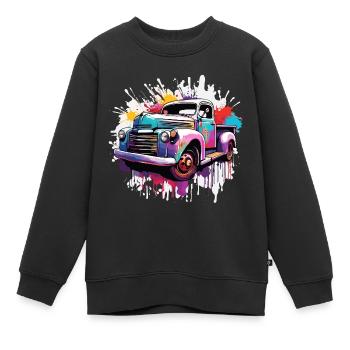 Truck / LKW / Lastfahrzeug / Fracht / Straße - Kinder Premium Organic Sweatshirt - Schwarz - Vorne - AI Model Kid Female (0cm)