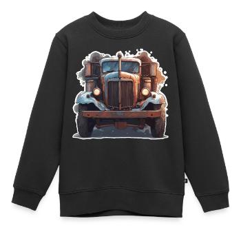 Truck / LKW / Lastfahrzeug / Fracht / Straße - Kinder Premium Organic Sweatshirt - Schwarz - Vorne - AI Model Kid Female (0cm)
