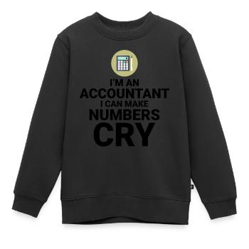 Buchhalter Buchhaltung Buchhaltung Finanzen Lustig - Kinder Premium Organic Sweatshirt - Schwarz - Vorne - AI Model Kid Female (0cm)