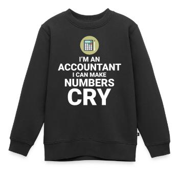 Buchhalter Buchhaltung Buchhaltung Finanzen Lustig - Kinder Premium Organic Sweatshirt - Schwarz - Vorne - AI Model Kid Female (0cm)