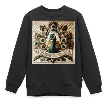 Paon Art Déco Ne laissez personne ternir votre éclat - Sweat Premium enfant bio - noir - Devant - AI Model Kid Female (0cm)