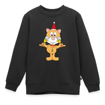 GLOCKEN - HAMSTER - TIER - TIERISCH - Kinder Premium Organic Sweatshirt - Schwarz - Vorne - AI Model Kid Female (0cm)