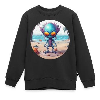 Alien / Außerirdisch / Ovni / Zone 51 / Tout / Mars - Sweat Premium enfant bio - noir - Devant - AI Model Kid Female (0cm)