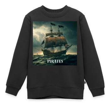 Bateau pirate - Sweat Premium enfant bio - noir - Devant - AI Model Kid Female (0cm)