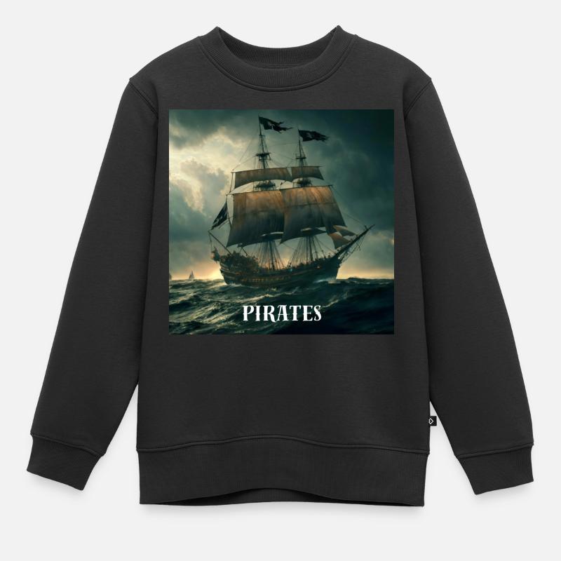 Bateau pirate - Sweat Premium enfant bio - noir