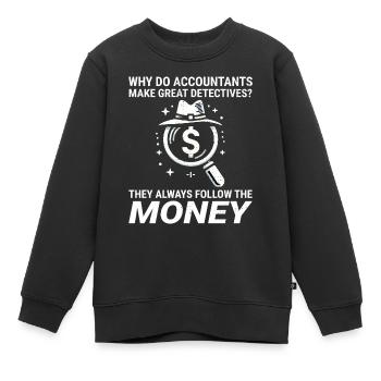 Buchhalter Buchhaltung Buchhaltung Finanzen Lustig - Kinder Premium Organic Sweatshirt - Schwarz - Vorne - AI Model Kid Female (0cm)