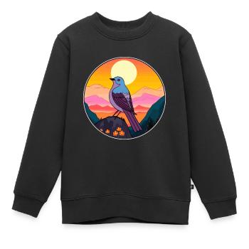 Kuckuck buntes Aquarell Cartoon Kawaii Tier - Kinder Premium Organic Sweatshirt - Schwarz - Vorne - AI Model Kid Female (0cm)