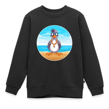 Jay Cartoon Yoga Strand Sommer Illustration - Kinder Premium Organic Sweatshirt - Schwarz - Vorne - AI Model Kid Female (0cm)