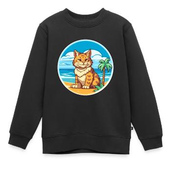 Rotluchs Aquarell Cartoon Kawaii Clipart Tier - Kinder Premium Organic Sweatshirt - Schwarz - Vorne - AI Model Kid Female (0cm)