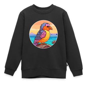 Kuckuck Aquarell Cartoon Kawaii Clipart Tier - Kinder Premium Organic Sweatshirt - Schwarz - Vorne - AI Model Kid Female (0cm)
