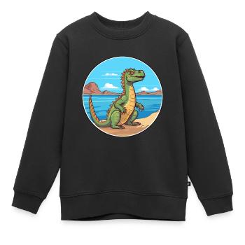 Basilisk Aquarell Cartoon Kawaii Clipart Tier - Kinder Premium Organic Sweatshirt - Schwarz - Vorne - AI Model Kid Female (0cm)
