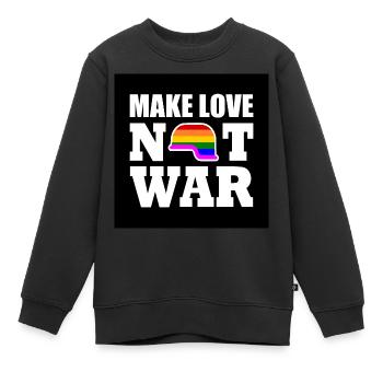Make love not war - Kinder Premium Organic Sweatshirt - Schwarz - Vorne - AI Model Kid Female (0cm)