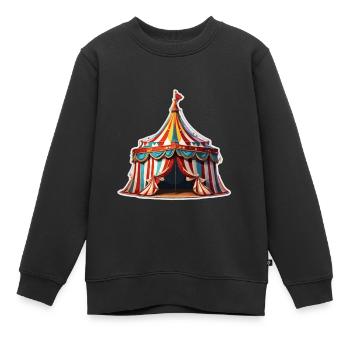 Zirkuszelt / Manege / Unterhaltung / Artisten - Kinder Premium Organic Sweatshirt - Schwarz - Vorne - AI Model Kid Female (0cm)