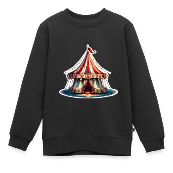 Zirkuszelt / Manege / Unterhaltung / Artisten - Kinder Premium Organic Sweatshirt - Schwarz - Vorne - AI Model Kid Female (0cm)