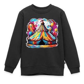 Zirkuszelt / Manege / Unterhaltung / Artisten - Kinder Premium Organic Sweatshirt - Schwarz - Vorne - AI Model Kid Female (0cm)