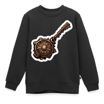 Schlüssel / Schloss / verschlossen / Sicherheit - Kinder Premium Organic Sweatshirt - Schwarz - Vorne - AI Model Kid Female (0cm)
